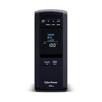 CyberPower CyberPower CP750PFCLCDJP uninterruptible power supply UPS Line-Interactive Power/Sine Wave 750VA/525W for Home Office with Adjustable Angle LCD Screen