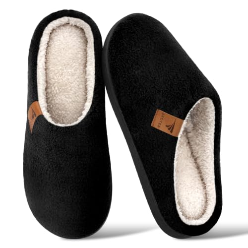 HEOAARG Chaussons Homme Pantoufles Chaud Confortable Respirant,Noir