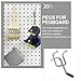 Ipetboom 50pcs Heavy Duty Metal Pegboard Hooks with 5cm Double-Angle Design and Dark 3.5mm Protective Caps, Industrial Iron Peg Hooks for Garage, Workshop, and Store Shelving Organization
