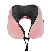 Makimoo Memory Foam Reisekissen, Nackenkissen mit 360-Grad-Kopfstütze, bequem und leicht, ideal zum Schlafen im Flugzeug, Auto, Zug, Bus und zu Hause, kommt mit Aufbewahrungstasche (Rosa) – Ansicht 2
