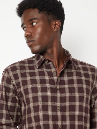 Max Store Max Men Burgundy Checked Shirt - Image 6