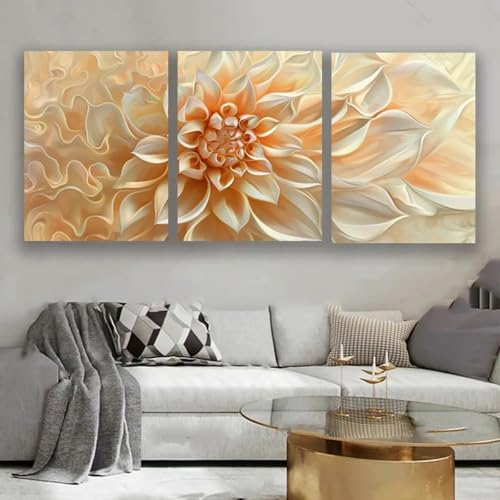 Impression de chrysanthème orange lot de 3 affiches déco murale