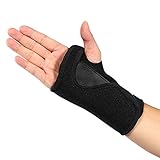 Yosoo Wrist Brace - Breathable Neoprene Night Sleep Splint Adjustable Brace for Carpal Tunnel,Tendonitis and Arthritis Pain , One Size, right hand, Black