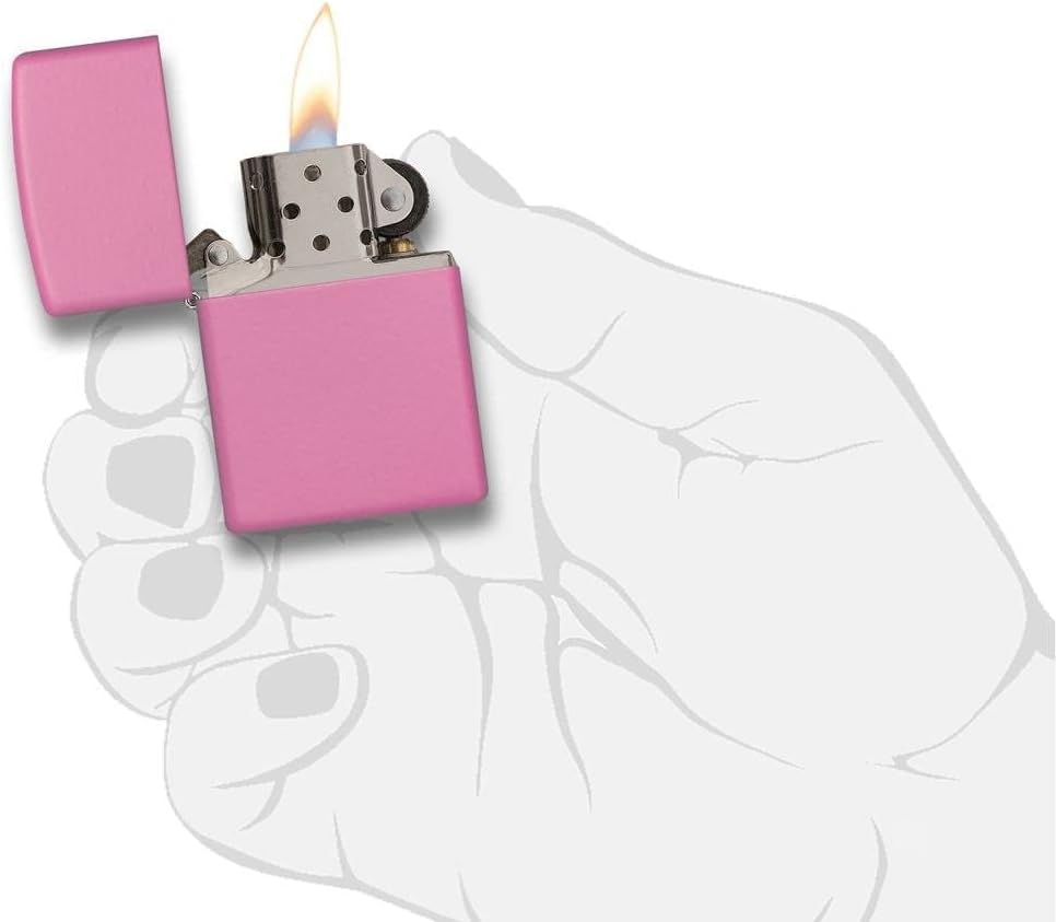 Personalized Matt Pink Zippo Lighter - Fee Laser Engraving - Christmas, Halloween & Valentines Day Gift