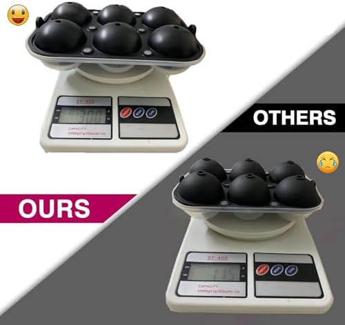 KARP Imported Ice Ball Maker, 6 Cavity Round Ice Cube Mold