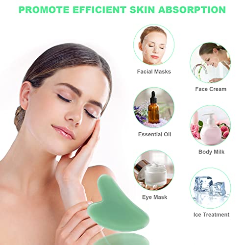 Jocule [2-Pack] Gua Sha Facial Tools, Unbreakable Natural Guasha Tool Upgrade Gua Sha Stone, Face Sculpting Tool, Massager Tool, For Face/Leg/Foot Skin Care Massage, For Body Spa. #TOP3