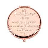 VANLOVEMAC Chrismas Stocking Stuffers for TeenGirls Confirmation Gifts for Teen Girls Pastor Wife Appreciation Gifts Becoming The Pastor's Wife Gifts for Women Compact Mirror Baptism
