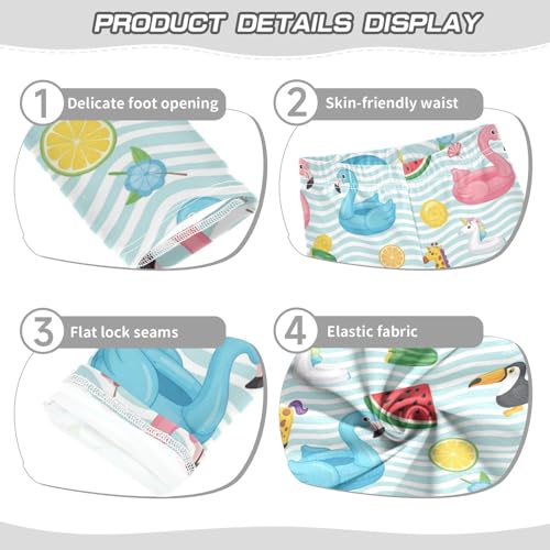 J JOYSAY Summer Flamingo Fruit Girls Leggings Soft Comfortable Stretchy Kids Girls Pants Size 4-10T3