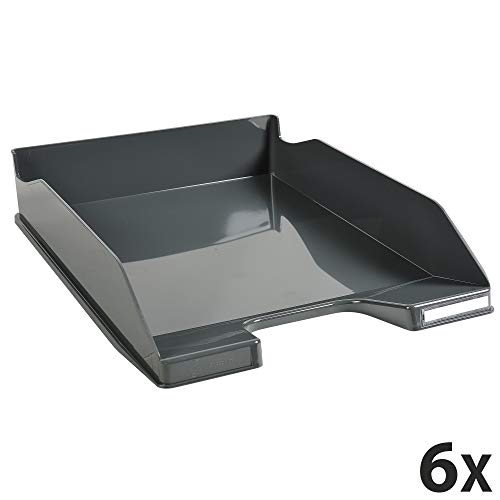 Corbeille à courrier A4+ plastique gris brillant Exacompta 113207D - 6
