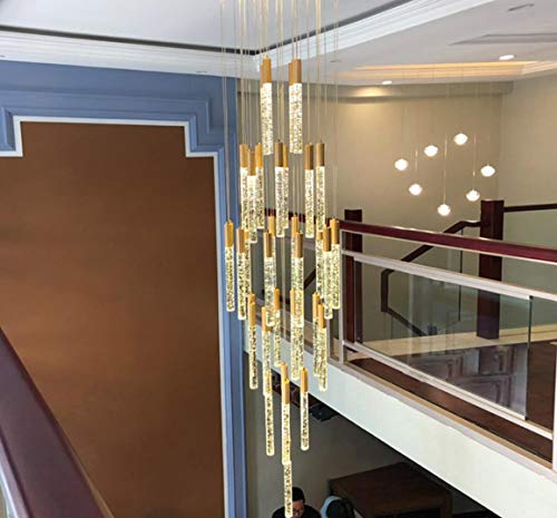 157" H Crystals Chandeliers For Living Room Led Lights Remote Dimmable Chandeliers Modern Crystal Entryway Chandeliers Light Fixture Crystal Chandelier Storey Foyer Chandeliers Led Bulbs Included #TOP3