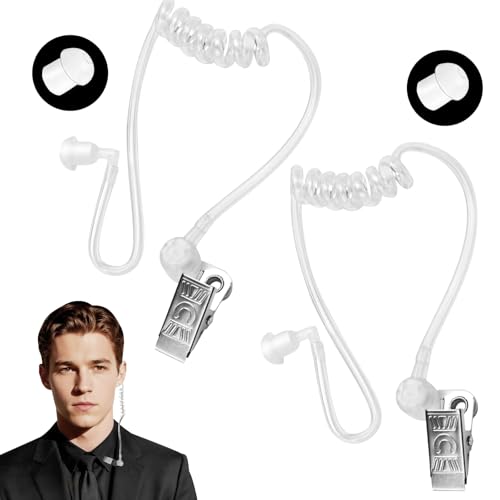 QIZHIQIAMY Juego de Disfraces de Espía, Auricular Espía de Juguete, Juguete de Auriculares Espía Accesorios con Clip, Tapones para Oídos para Halloween y Carnaval (B)