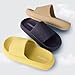 CUSHIONAIRE Feather EVA Slides for Women – Comfortable Slip On Womens Slippers, Indoor Outdoor Shower Shoes, Beach Essential Cloud Slides, VANILLA 12