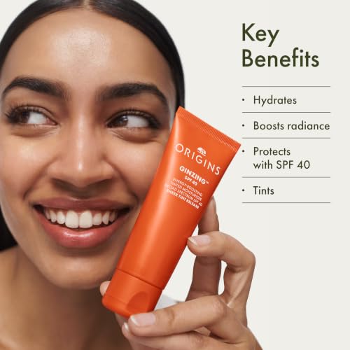 Image of Origins GinZing Energy-Boosting Tinted Moisturizer with SPF 40 | Hydrates & Perfects | Skin Tint with Caffeine and Ginseng, 1.7 Fl Oz
