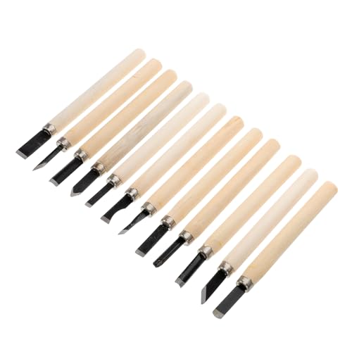 COHEALI 12pezzi Coltelli per Intaglio Legno di Utensili per Incidere Legno Linoleum Argilla Cera Sapone e Temperamatite Lama Affilata e Impugnatura Comoda per Artigianato e Scultura
