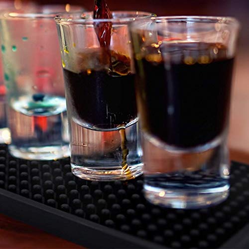 2 peças de tapetes de bar de borracha preta balcão de serviço para café festa de casamento, 15,24 x