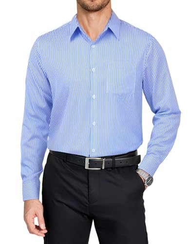 COOFANDY Mens Dress Shirts Long Sleeve Plaid Button Down Shirt Business Casual Stretch Shirts with Pocket