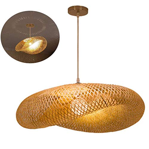Lustre wicker haut de gamme et suspension bambou pour intérieur élégant
