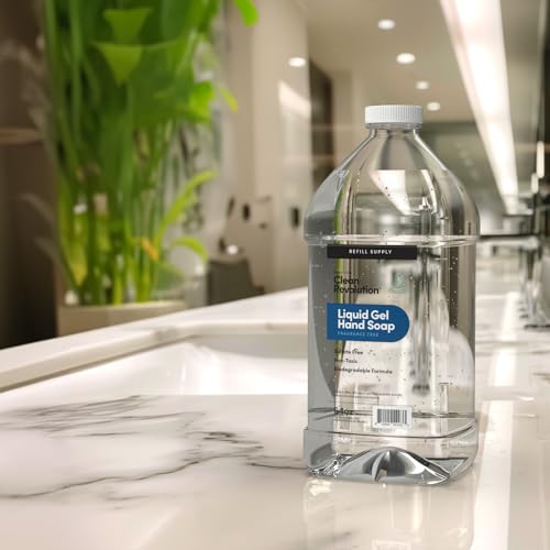 Image of Clean Revolution Liquid Gel Hand Soap, Silky Rich Liquid, Quick Lather, Fast Rinsing (Fragrance Free) 64 Fl Oz (Pack of 2)