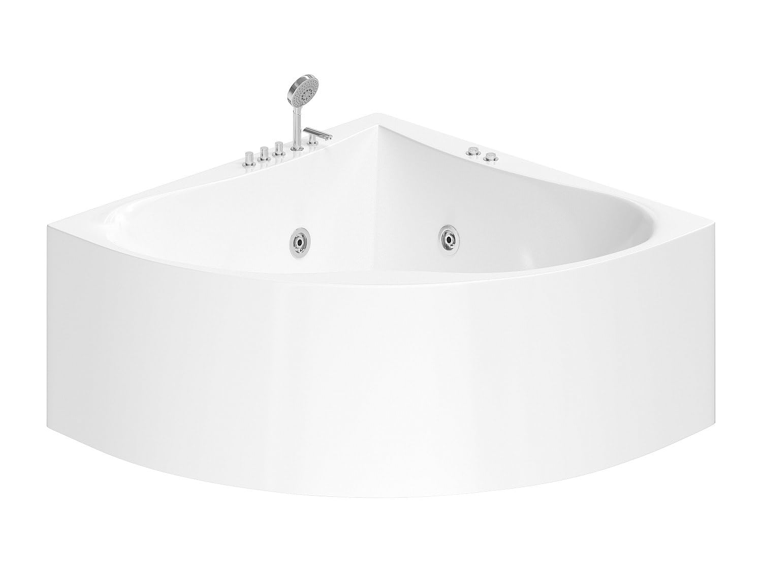 Vente-unique - Baignoire balnéo d'angle - 135 x 135 x 57 cm - 263 L - AGYNESS