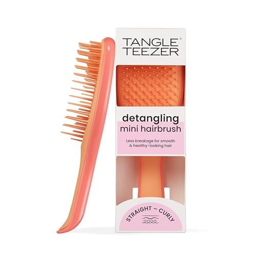 Tangle Teezer Mini Ultimate Detangler - Per capelli bagnati e asciutti - Spazzola districante per tutti i tipi di capelli - Spazzola da viaggio per bambini - Rosa Salmone e Albicocca