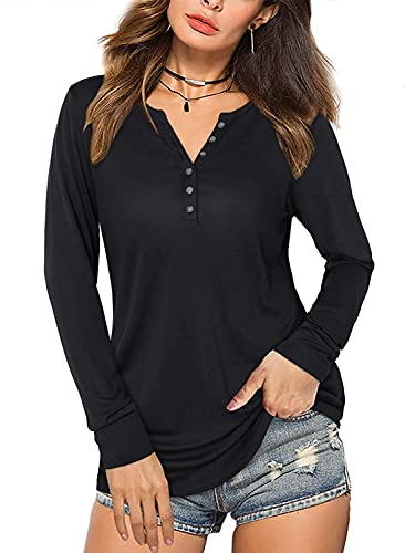 Image of Women's Regular Fit Pure Cotton Top - Elegant V-Neck with Mandarin Collar, Button-Front Design, Full Sleeves, Soft & Breathable Fabric for Stylish Casual Wear