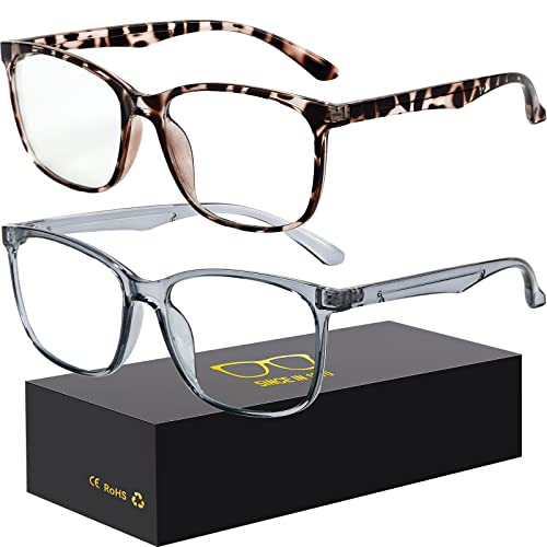 Image of Oilway Blue-Light Blocking Glasses Computer Reading /Gaming /TV /Phones Glasses Fashion Anti Eyestrain Glasses for Women Men(B4 Gray + Douhua)