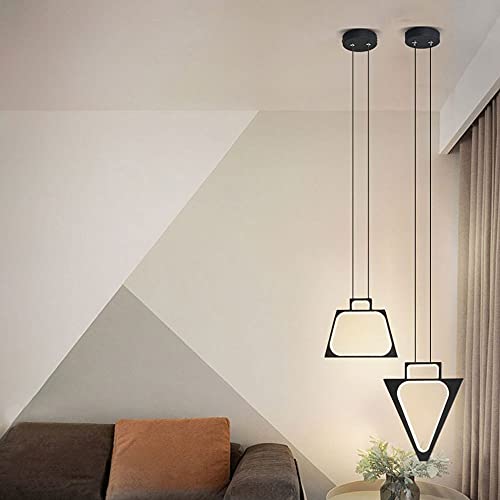 Éclairage îlot cuisine sombre grâce à cette suspension géométrique LED