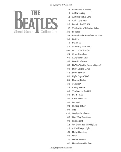 The Beatles Sheet Music Collection | Piano Vocal Guitar Songbook with Chords and Lyrics | Over 100 Songs in Piano Vocal Guitar Arrangements | Music Book for Beginners and Experienced Players - Image 3