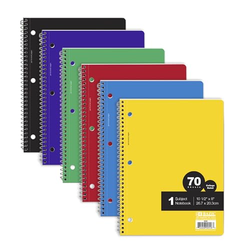 Cahier à spirale 1 sujet avec 70 feuilles lignées assorties