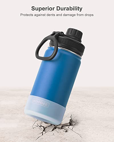 Image of koodee Water Bottle 2 Pack-12 oz Stainless Steel Vacuum Insulated Sports Water Bottle for School with Leakproof Spout Lid(Navy-Grass Green)