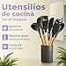 Imagen de JUPPLIES Juego de Utensilios de Cocina de Silicona 12 Piezas con Mangos de Madera y Soporte Organizador