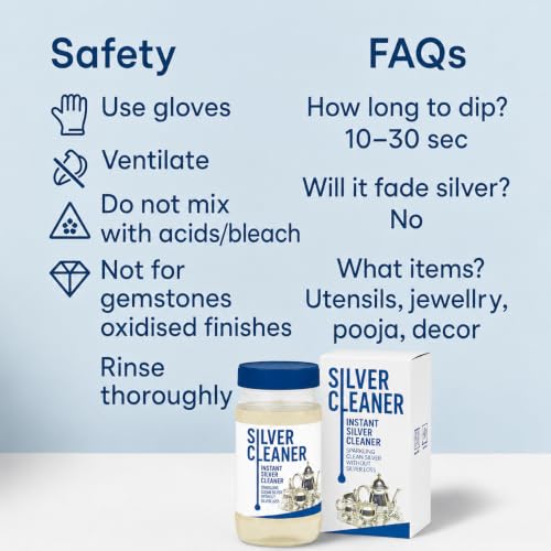 Image of Silver Deep Cleaner Liquid - Fast Acting Tarnish Remover for Jewellery, Pooja Items & Utensils Instant Sparkling Clean (2)