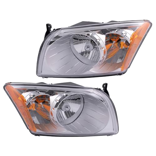 Image of TRQ 2 Piece Headlight Assembly Set Driver & Passenger Side Compatible with 2007-2012 Dodge Caliber CH2518118 CH2519118