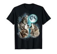 Funny design. 3 Wolf Moon Howling Wolf Head Funny graphic design for Family, Friends, Women, Men, Kids, Boys, Girls, Mom, Dad, Mother, Father, Sister, Aunt, Wife, Husband, Uncle, Mommy, Mama, Daddy, Papa, Wolf Lover. Awesome outfits for Wolf lovers. ...