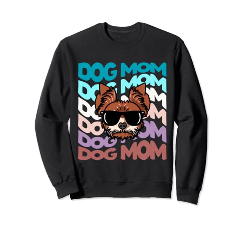 Retro Vintage Yorkshire Terrier Perro Mamá Cool Gafas de sol Sudadera