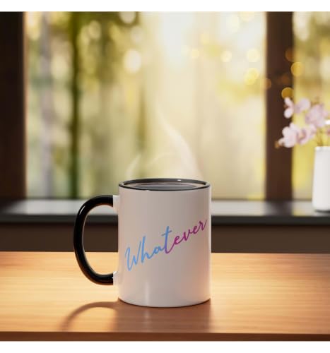 Taza de cerámica negra y blanca 11 onzas miniatura 3