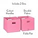 RiverRidge Folding Storage Bins with Handles Pink Cube Storage Organizer for Closet, Bedroom & Playroom - Closet Organizers and Storage Set of 2