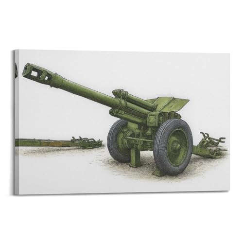 OKNGB Póster de armas de la Segunda Guerra Mundial M-30 de 122 mm, póster decorativo de lienzo para pared e impresión artística moderna para decoración de dormitorio familiar, 16 x 24 pulgadas (40 x