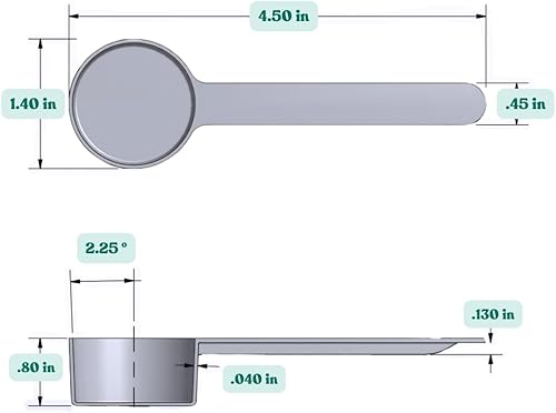 Miniatura 75 de Cucharas para medir café, granos, proteínas, especias y otros productos secos (muchos tamaños diferentes), Opaco