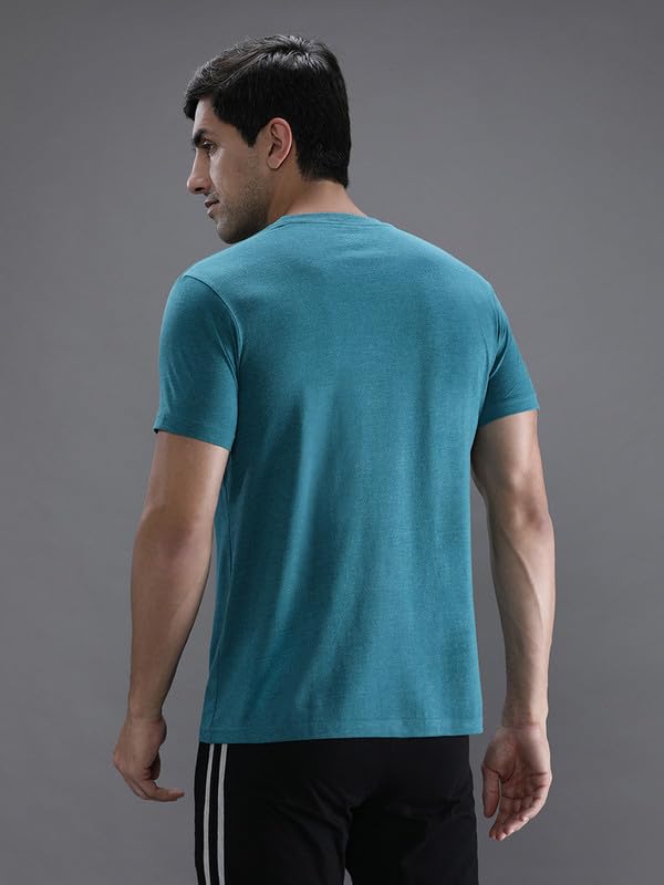 Image of CROCODILE Men Solid Sport Fit T Shirt | Round Neck | Short Sleeve | Regular Length | Basic Casual Pull On Topwear Grey Melange