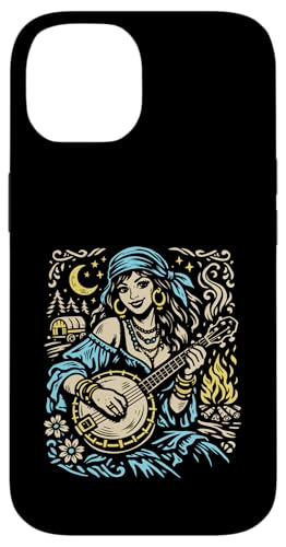 Hippie Gypsy Banjo Girl Bluegrass Festival Music �X�}�z�P�[�X iPhone 14 �p