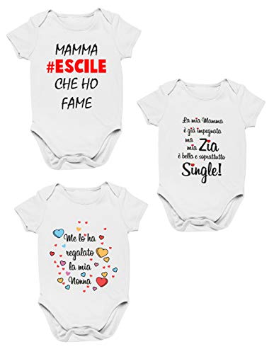Colorfamily Confezione di 3 body da neonato Zia