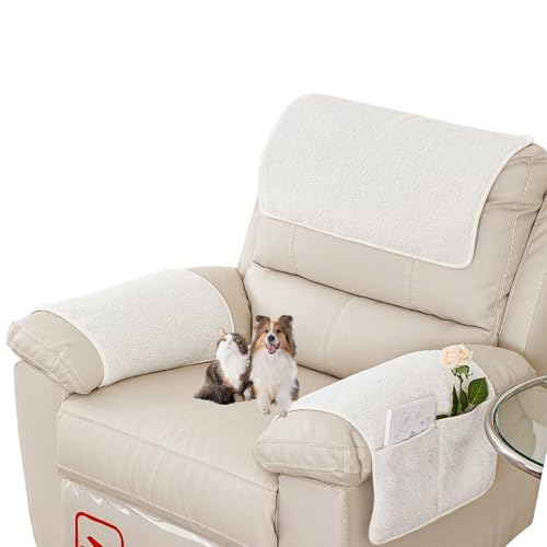 Armrest Covers for Recliner set of 3 Couch Arm Covers with Pockets for Sofa