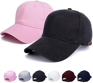 Baseball Cap - Plain Cap Hat Lightweight Adjustable Washed Polo Style Hat Classic Sports Casual Cap Summer Sun Hat for Unisex