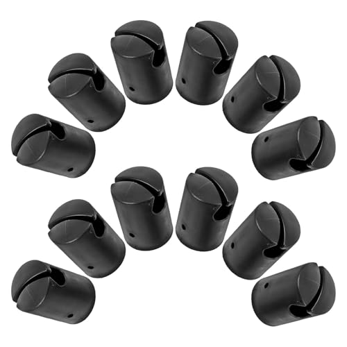 WEKAMOS 12 Piezas Tapas de Extremo para de Trampolín Protección Plástica Negra para Tubos de Estructura Exterior Accesorios Reemplazo para Seguridad Cama Elástica