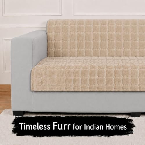 Image of STITCHNEST 'Haven Soft Series' 1 Seater Sofa Cover | Full Coverage Sofa Cover| Premium Velvet Fabric, Washable & Durable Furniture Cover for Modern Living Rooms