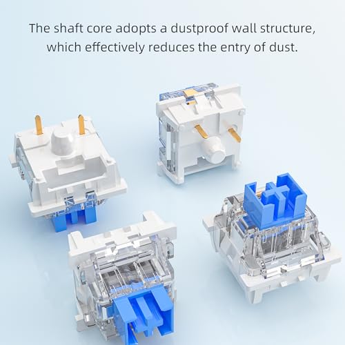 Image of Outemu 10PCS Blue Clicky Mechanical Keyboard Switches,3-Pin Hot-Swappable Pre-Lubricated Switches,Crisp Click Sound for Gaming Keyboards & 3D Print Accessories