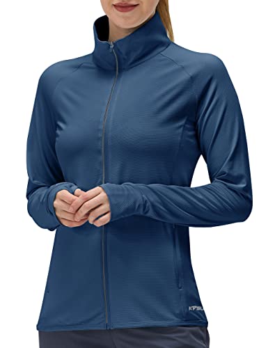 Image of Women's UPF 50+ UV Sun Protection Clothing Long Sleeve Athletic Hiking Shirts Lightweight SPF Zip Up Outdoor Jacket