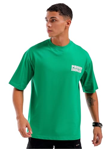 Image of THE INDIAN GARAGE CO Men Boxy Oversized Graphic Back Printed Round Neck Tshirt