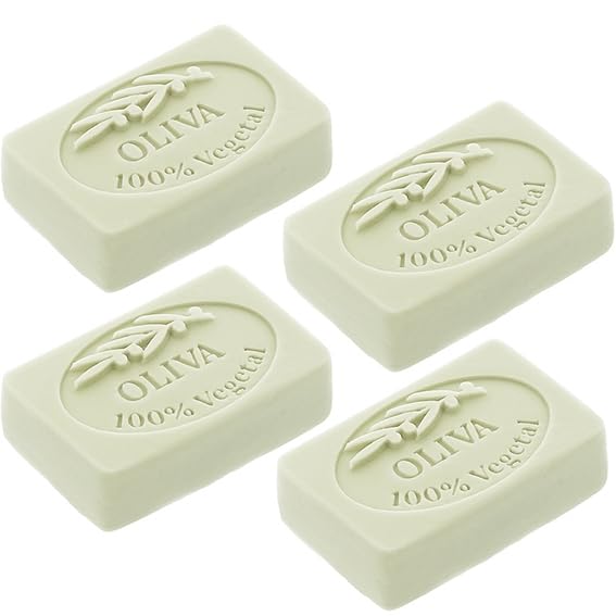 Gran Velada - Molde para Jabón con Aceite de Oliva 4 pastillas | Molde Rectangular de Silicona con 4 cavidades | 6,5x4x2cm | Antiadherente y Flexible | Ideal para Cosmética Sólida